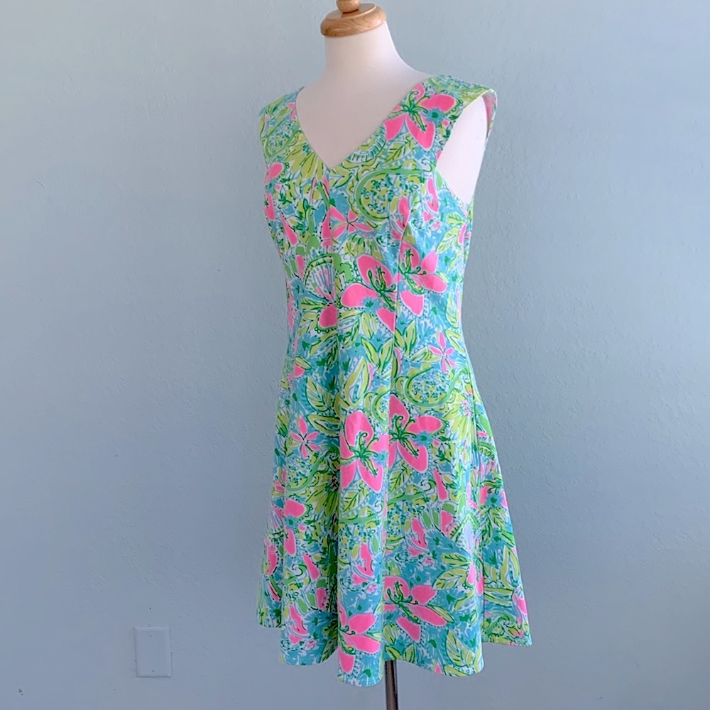 Lilly Pulitzer Vibrant Green and Pink Mini Dress - Picture 8 of 15